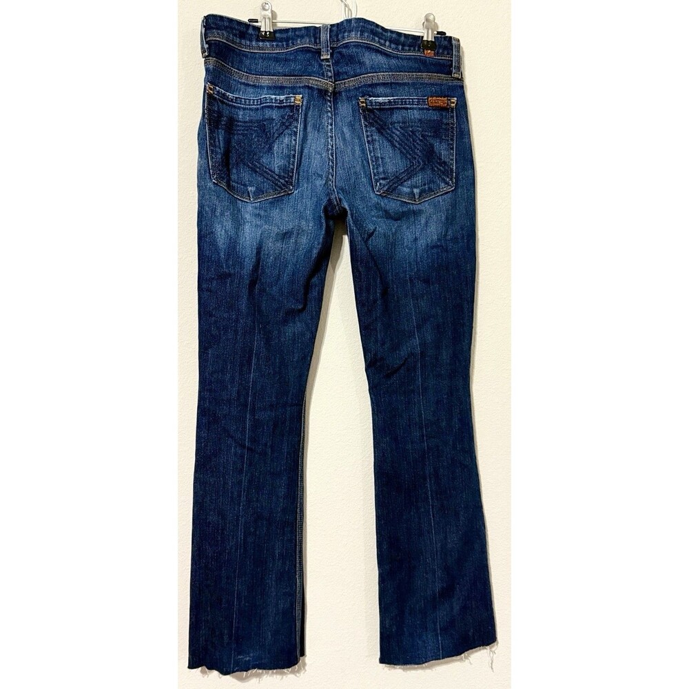 7 For All Mankind Flynt Low Rise Raw Hem Bootcut Jeans Sz 27X30 1/2L U170N080U
